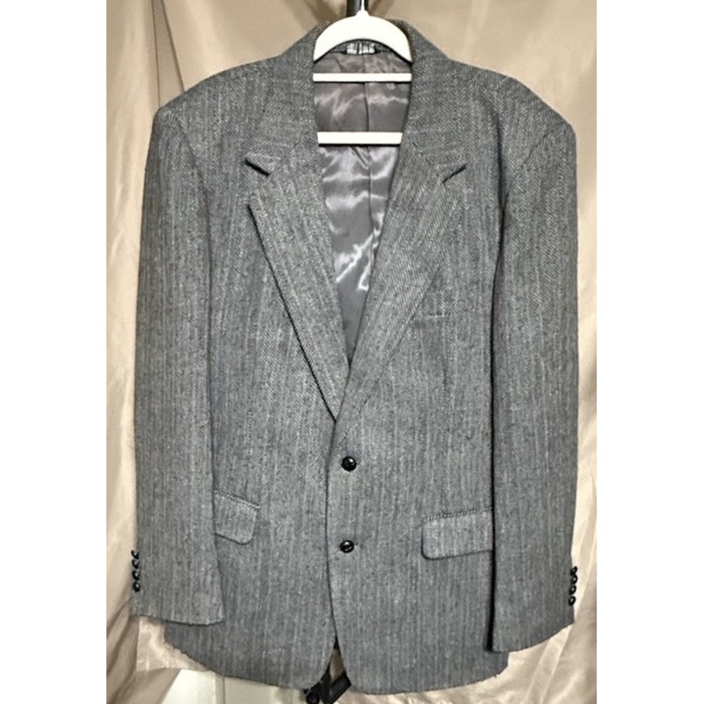 Oakton Ltd Blazer Mens 42R Gray Sport Coat Suit Jacket Textured Warm‎ Leisure